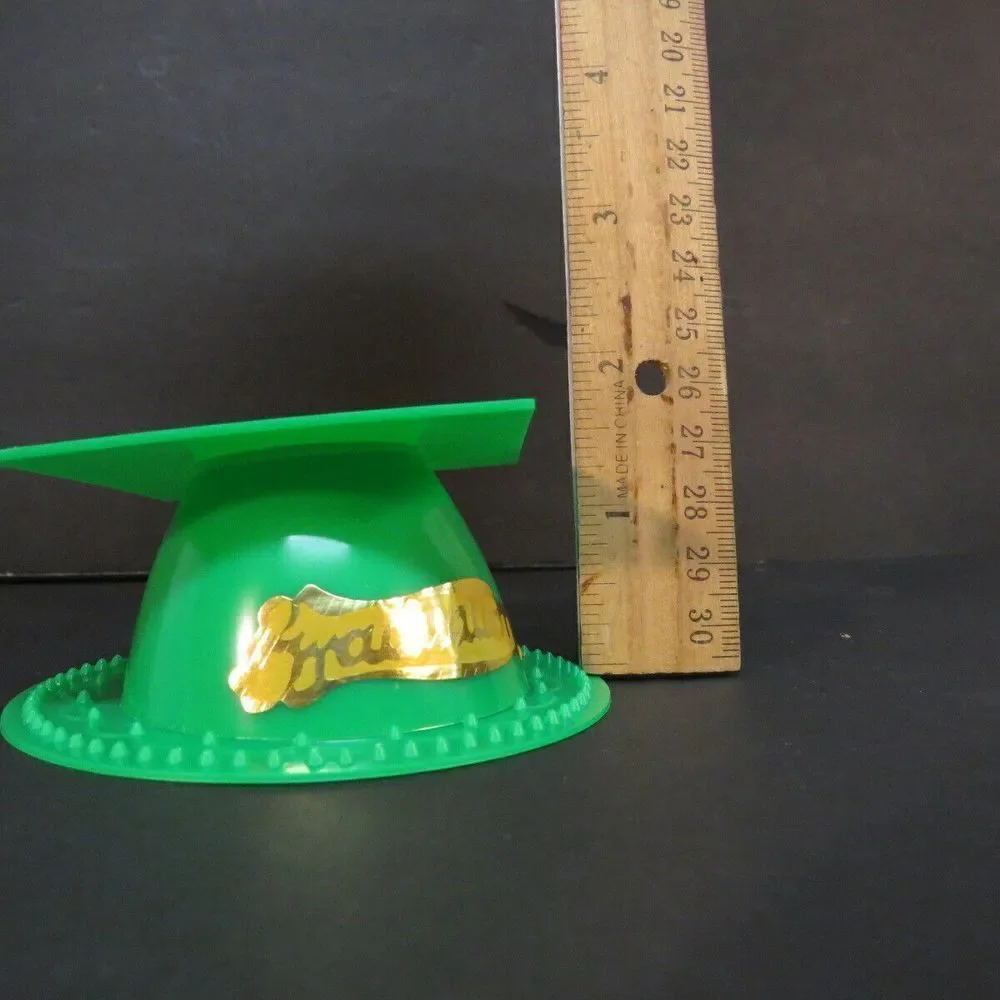 Graduation Cap Hat Cap Topper Tassel Cake Decoration Green HS College Lot of 11